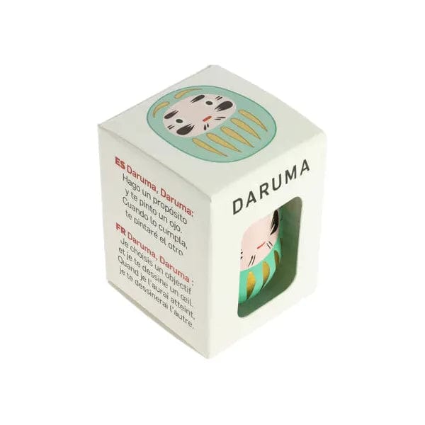 Tierra Zen Daruma Turquoise - Petit, Réussite Scolaire - Fabriqué au Japon KP38