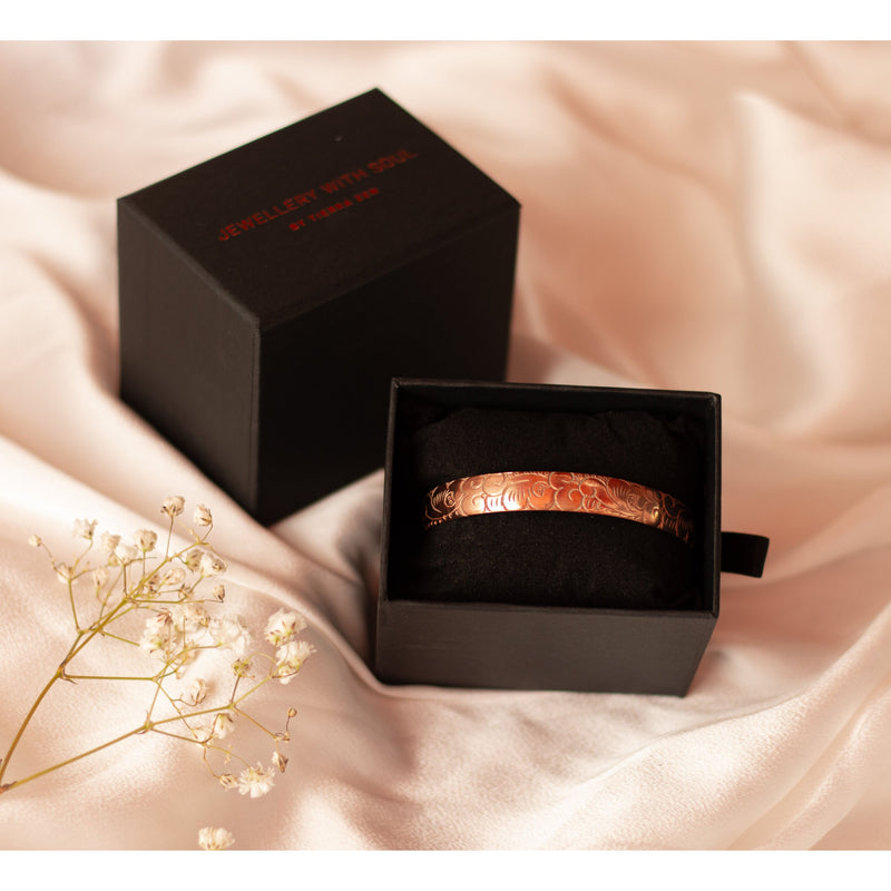 Bracelet Cuivre - Gravure Tibétaine