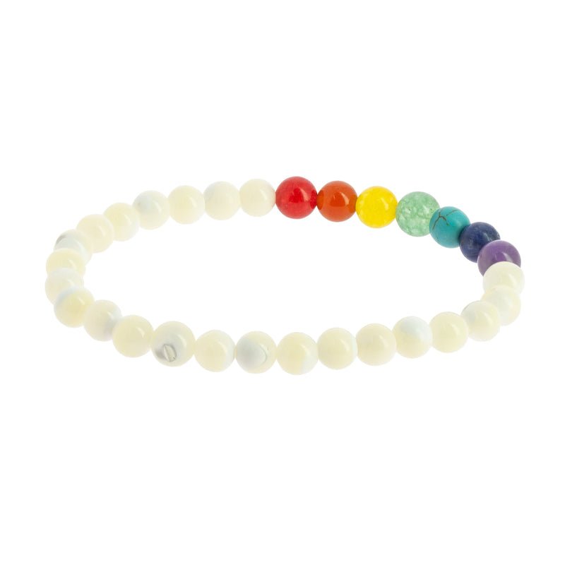 Bracelet-mala 7 Chakras - Nacre