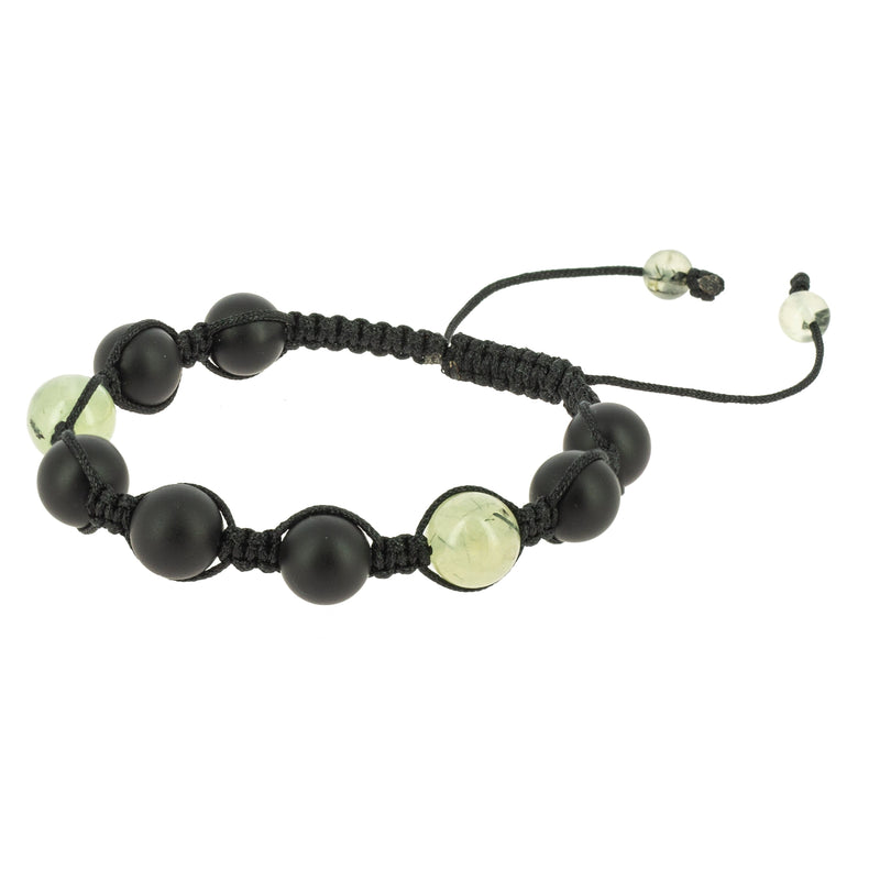 Bracelet Shambala Onyx Noir & Préhnite