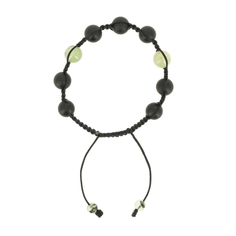 Bracelet Shambala Onyx Noir & Préhnite