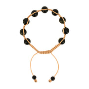 Bracelet Shambala Obsidienne Dorée