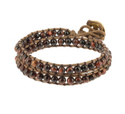 Bracelet Naga Œil de Tigre Rouge