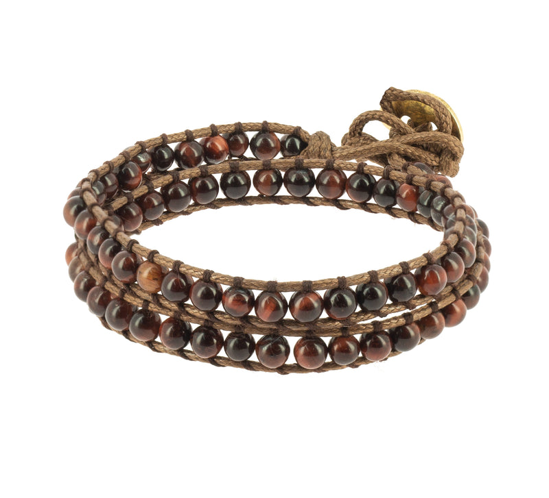 Bracelet Naga Œil de Tigre Rouge