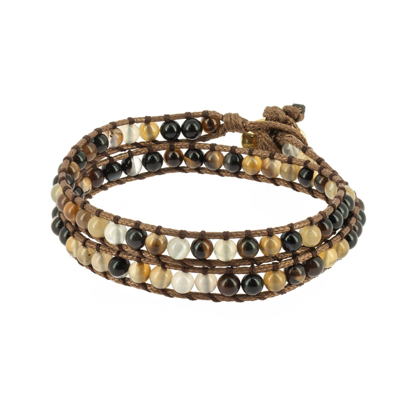 Bracelet Naga Agate Sardonyx Marron