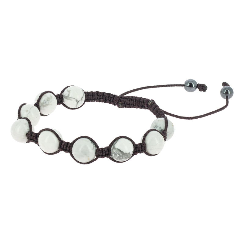 Bracelet Shambala Howlite blanche mate