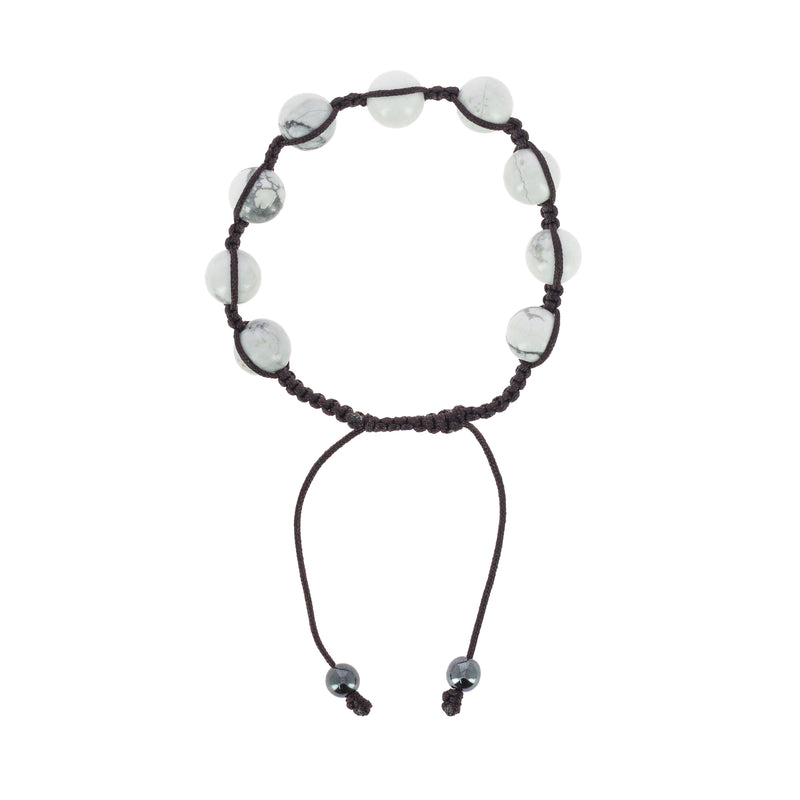 Bracelet Shambala Howlite blanche mate