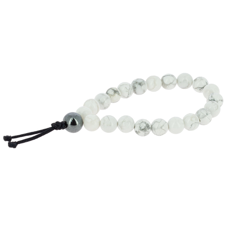 Bracelet-mala Howlite blanche