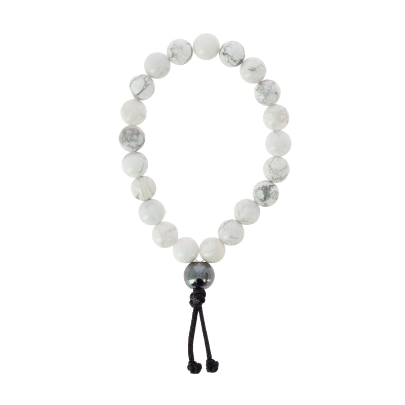 Bracelet-mala Howlite blanche