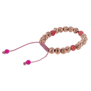Bracelet-mala Pierre de Lave dorée et rose