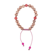 Bracelet-mala Pierre de Lave dorée et rose