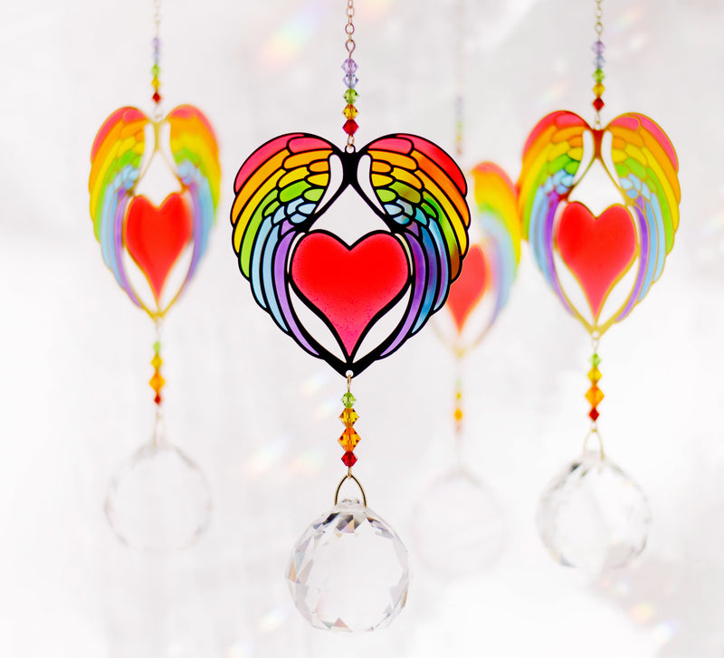 Grand Cristal Feng Shui Amour Arc-en-ciel