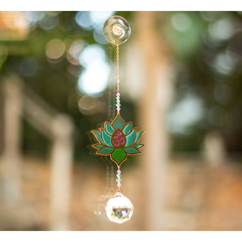 Grand Cristal Feng Shui Lotus Bleu