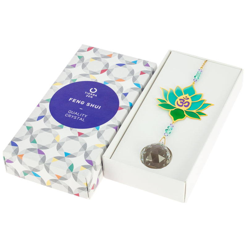 Grand Cristal Feng Shui Lotus Bleu