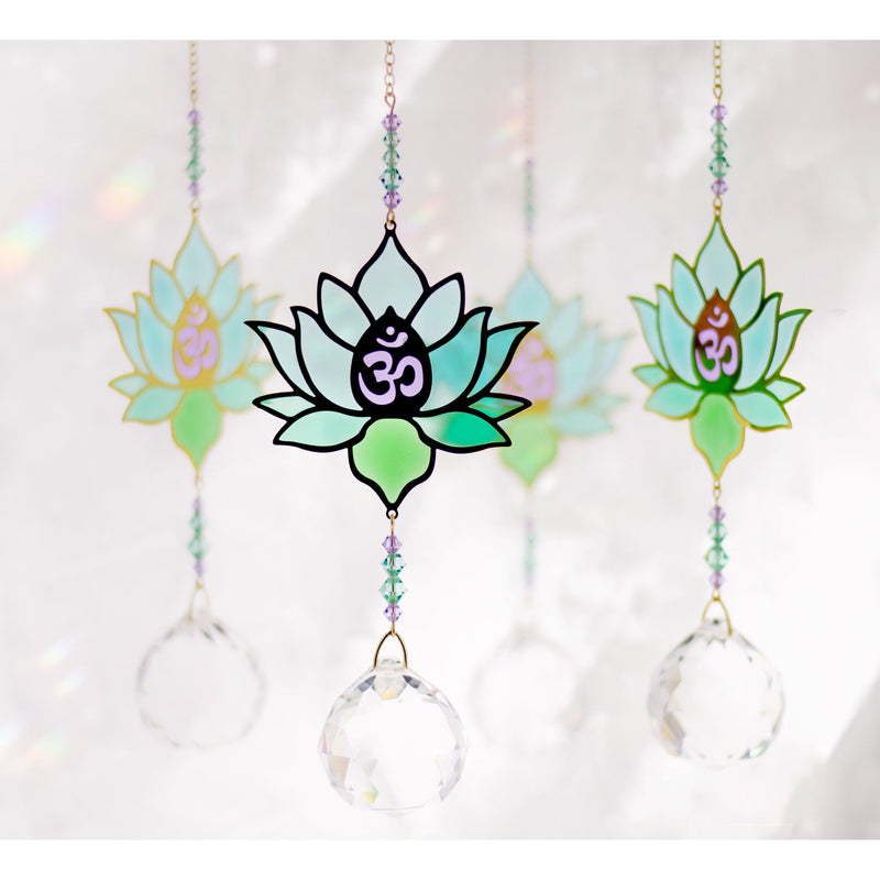 Grand Cristal Feng Shui Lotus Bleu