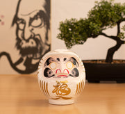 Daruma Traditionnel Blanc 12 cm, Amour