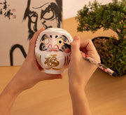 Daruma Traditionnel Blanc 12 cm, Amour