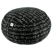 Zafu Rond de Kapok Hiragana Noir