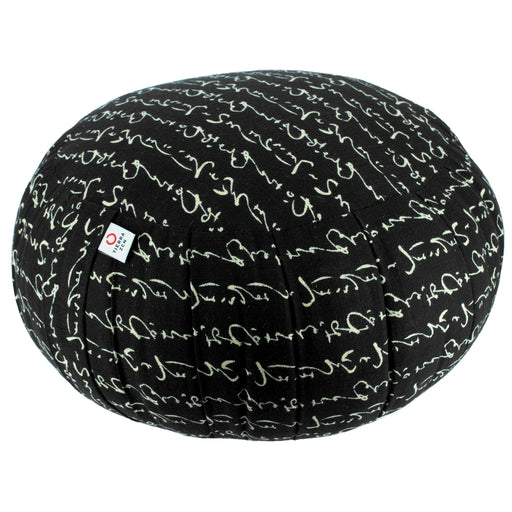 Zafu Rond de Kapok Hiragana Noir