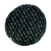 Zafu Rond de Kapok Hiragana Noir