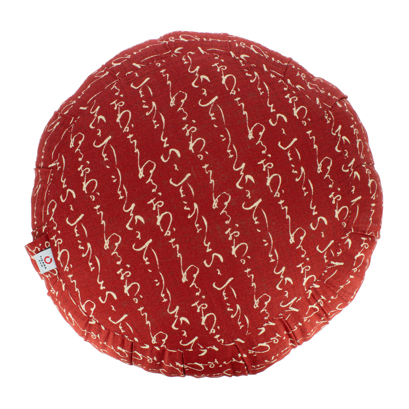 Zafu Rond de Kapok Hiragana Grenat
