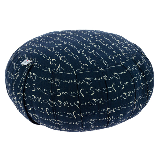 Zafu Rond de Kapok Hiragana Bleu