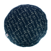 Zafu Rond de Kapok Hiragana Bleu