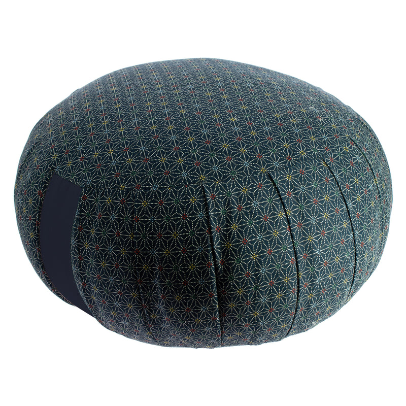 Zafu Rond de Kapok Asanoha Bleu - Coussin de méditation — photo complémentaire 1