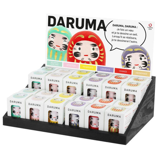 Présentoir Tierra Zen KP72 avec 36 petits Darumas en six couleurs