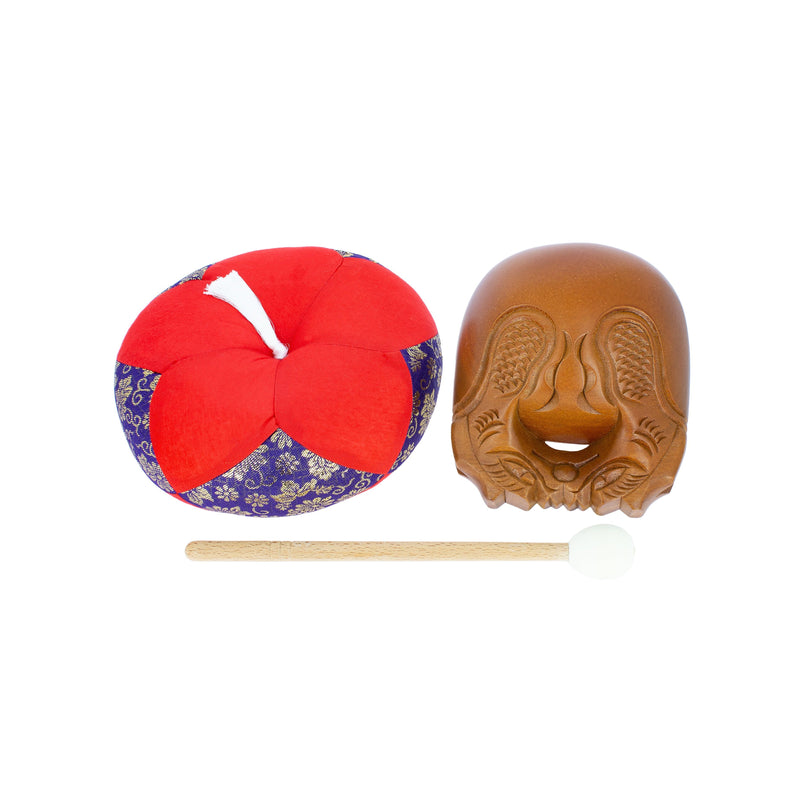 Mokugyo 15 cm avec maillet et coussin — vue 3