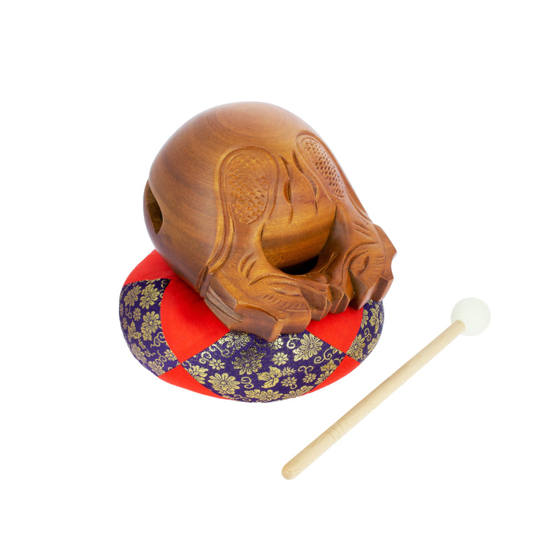 Mokugyo 21 cm avec maillet et coussin — vue 2