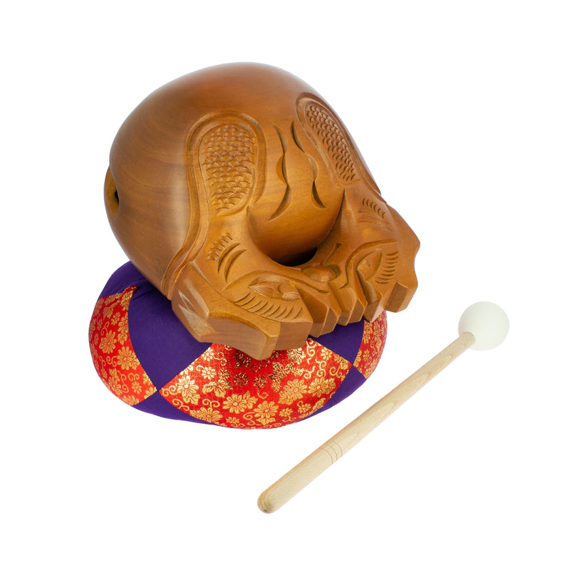 Mokugyo 27 cm avec maillet et coussin — vue 2