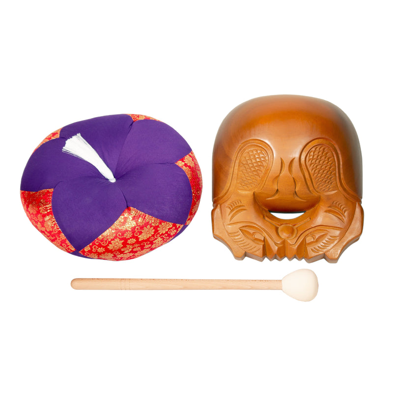 Mokugyo 27 cm avec maillet et coussin — vue 3
