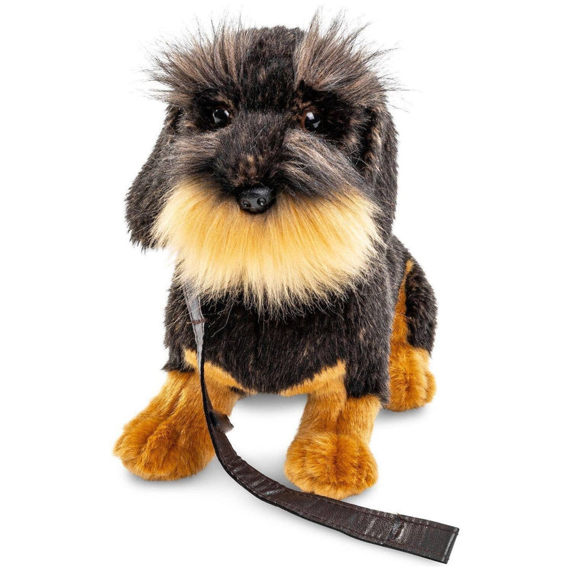 Uni Toys Teckel à poil dur, assis (avec laisse) - doudouille/peluche K20175R