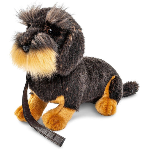 Uni Toys Teckel à poil dur, assis (avec laisse) - doudouille/peluche K20175R
