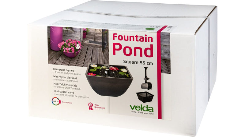Bassin décoratif Fountain Pond carré 55x55x32 cm - Velda