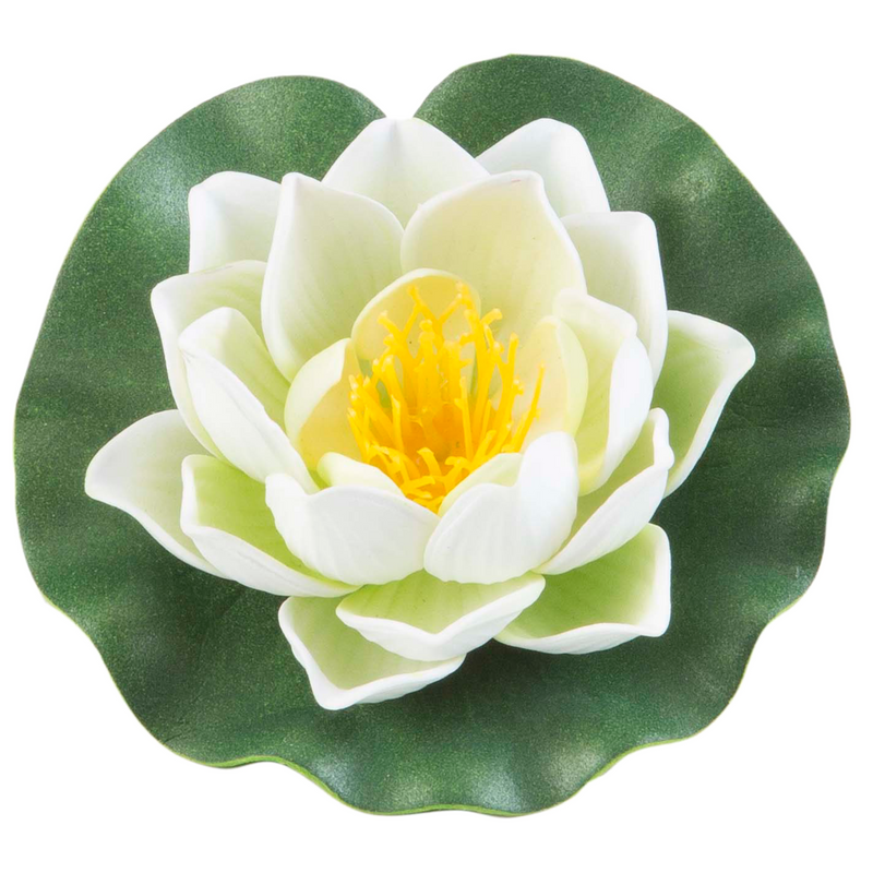 Lotus flottant en mousse blanc 10 cm - Velda