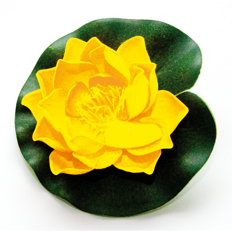 Lotus flottant en mousse jaune 10 cm - Velda