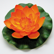 Lotus flottant en mousse orange 17 cm - Velda