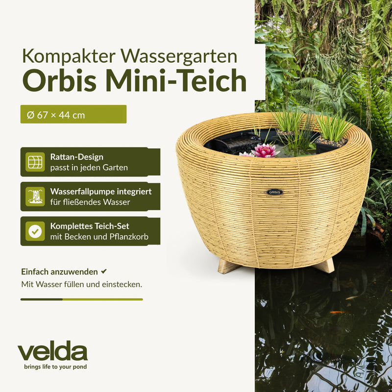 Velda Orbis Mini-Teich mit Wasserfall – Komplettset
