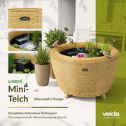 Velda Orbis Mini-Teich mit Wasserfall – Komplettset