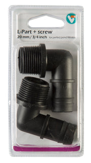 Coude + filetage 20 mm 3/4 pouce (2 pièces) - Velda