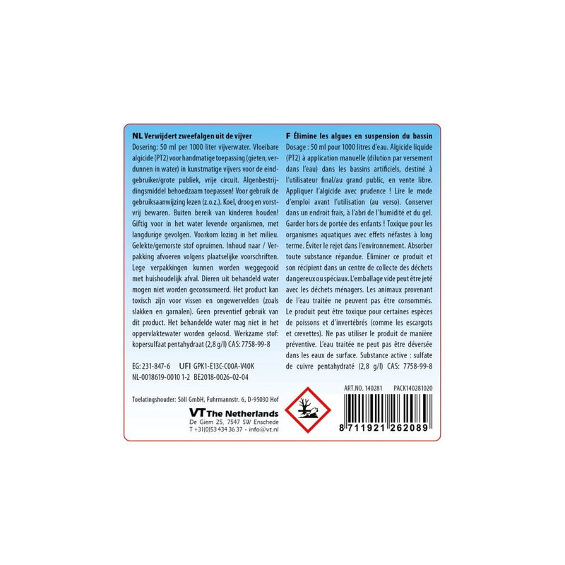 Velda Traitements pour bassin Algweg Liquid 250 ml - Velda 8711921262126 140264