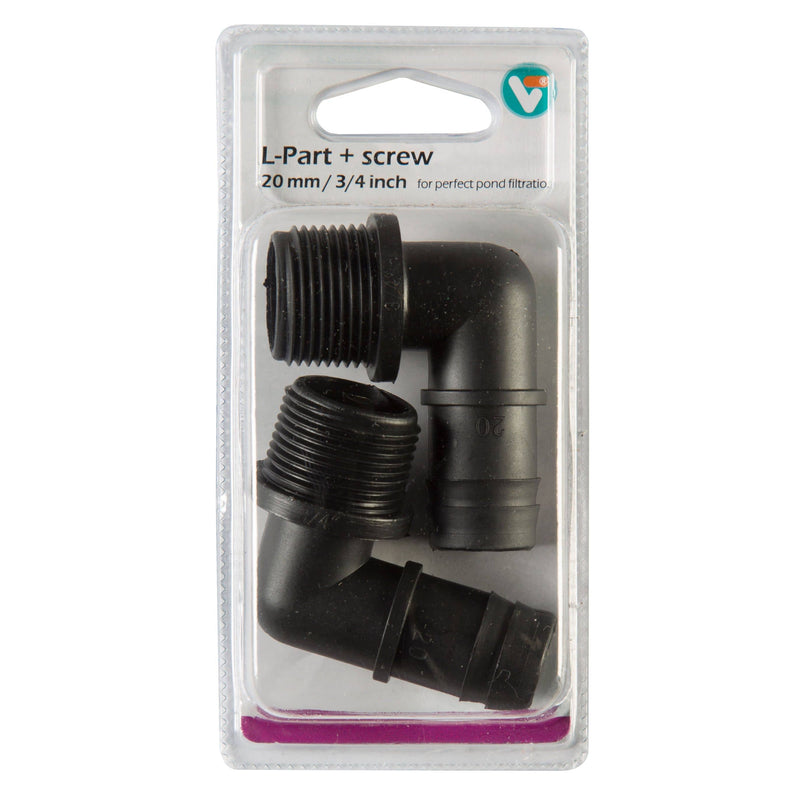 Velda Tuyaux et raccords pour bassin Coude + filetage 20 mm 3/4 pouce (2 pièces) - Velda 8711921237414 146902