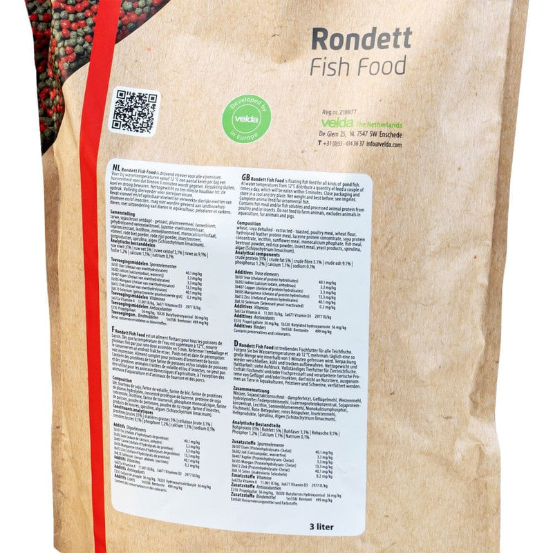 Velda Alimentation pour poissons Nourriture pour poissons Rondett Fish Food 1000 ml - Velda 8711921001503 124218