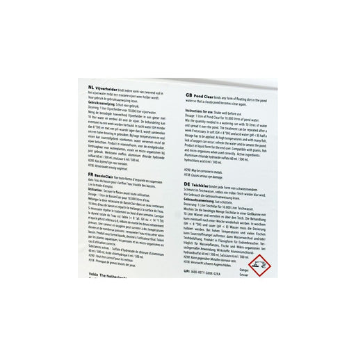 Velda Traitements pour bassin Vijverhelder 500 ml pour 5000 l - Velda 8711921253858 140200
