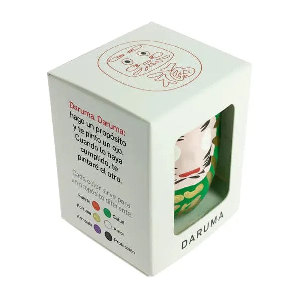 Woodstock Esprit Japonais Daruma Traditionnel Vert - Moyen, Santé - Fabriqué au Japon 8435131212053 KP24