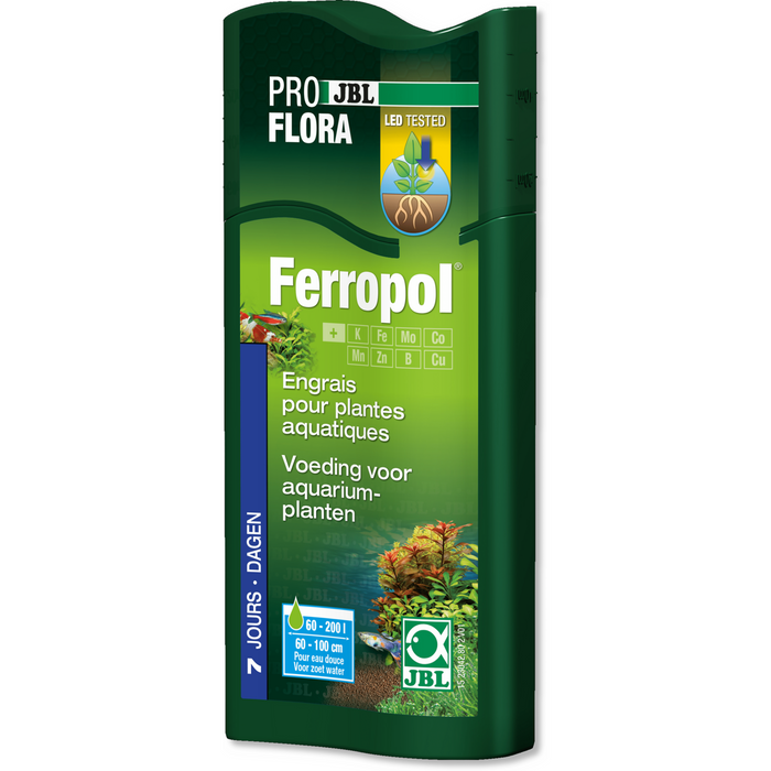 JBL Engrais 250ml pour 2000litres ProFlora Ferropol - Fertilisant pour plantes en aquarium d'eau douce - JBL 4014162014580 2304280