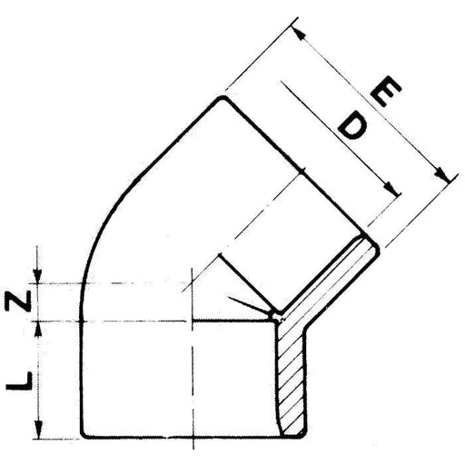 Aquaforte PVC Coude 45° PVC- À coller - Sous pression