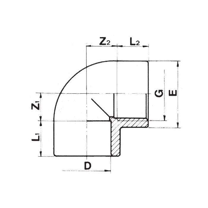 Aquaforte Pieces PVC Coude 90° PVC - Collé/Fileté - Sous pression